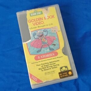 4/$20 five stories of Sesame Street Golden Book Video Super Grover UNTESTED
